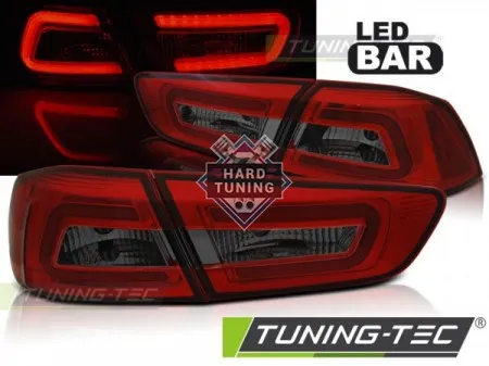 Задние фонари Mitsubishi Lancer 10 Sedan (2008-2011) LED BAR красно-тонированные