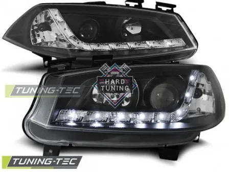 Передние фары Renault Megane 2 (2002-2005) Daylight черные