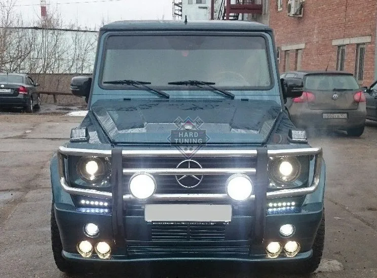 Накладка на передний бампер ART (6 линз) Mercedes G-Klasse (W463)