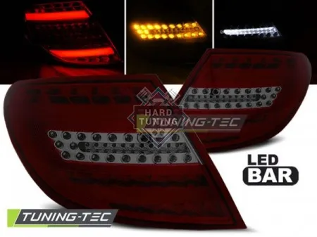 Задние фонари Mercedes W204 Sedan (2007-2010) LED Bar красно-тонированные