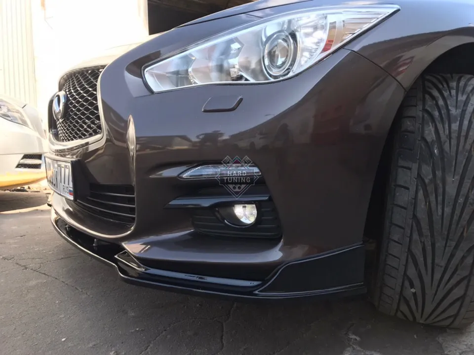 Сплиттер переднего бампера Infiniti Q50 дорестайлинг (обычная модель)