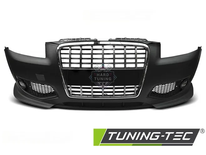 Передний бампер SPORT CHROME BLACK AUDI A3 8P (2005-2008)