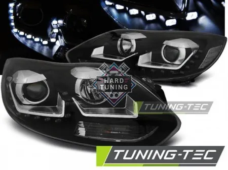 Передние фары Ford Focus 3 (2011- 2014) Daylight черные