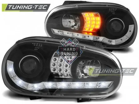 Передние фары Volkswagen Golf 4 (1997-2003) Daylight черные
