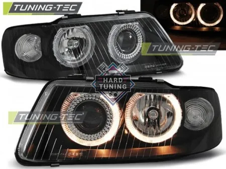 Передние фары AUDI A3 8L 2000-2003 HEADLIGHTS ANGEL EYES fits черные