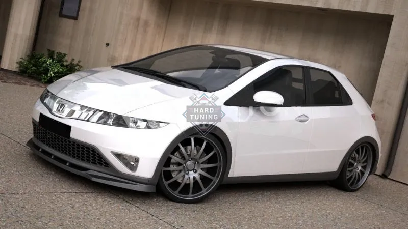 Сплиттер переднего бампера MAXTON Honda Civic 8 5D ABS пластик