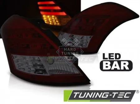Задние фонари Suzuki Swift V 10- LED BAR красно-тонированные