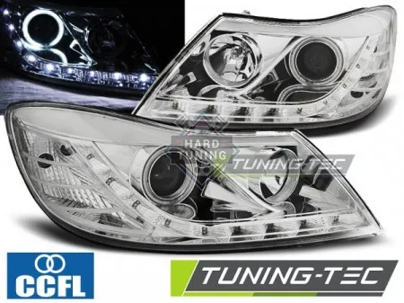 Передние фары Skoda Octavia A5 (2009-2012) Daylight хром