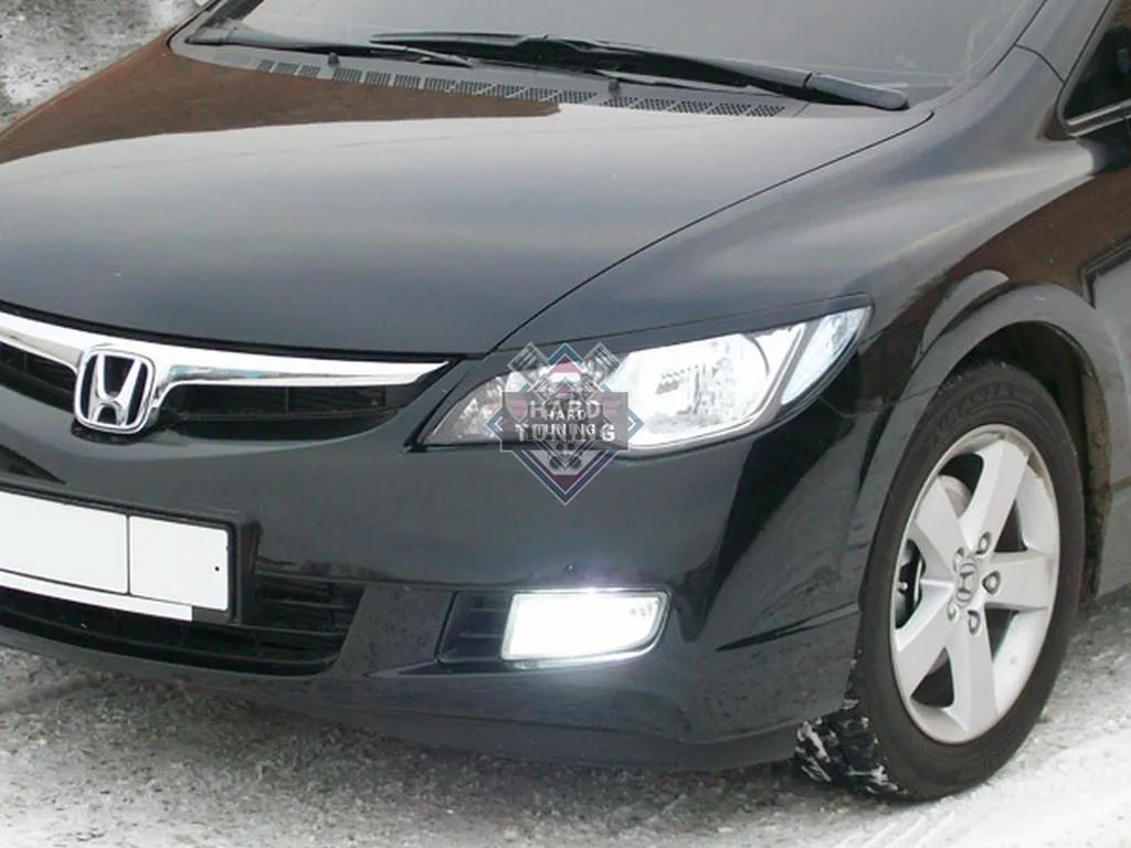 Накладки на фары узкие Honda Civic 8 4D 2006-2011