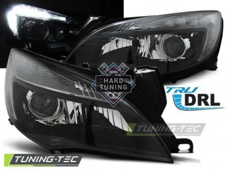 Передние фары Opel Astra J (2010-2012) TRU DRL черные