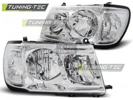 Передние фары Toyota Land Cruiser 100 (1998-2004) хром