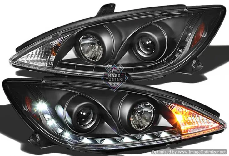Фары передние Тойота Камри (Toyota Camry) 2001-2006 Devil Eyes, черные.