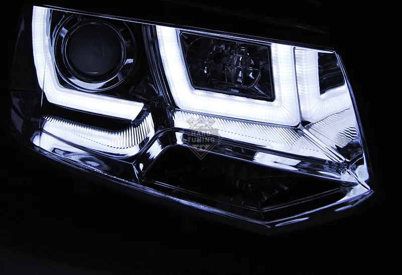 Передние фары Volkswagen T5 (2010-2015) U-LED Light хром