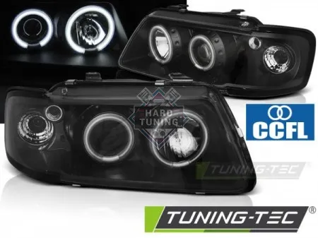 Передние фары AUDI A3 8L 1996-2000 HEADLIGHTS ANGEL EYES CCFL fits черные