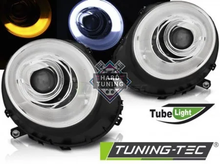 Передние фары BMW MINI (COOPER) (2006-2014) HEADLIGHTS TUBE LIGHT fits хром