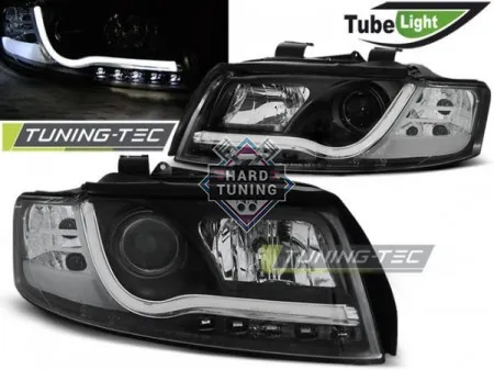 Передние фары AUDI A4 B6 2000-2004 HEADLIGHTS TUBE LIGHT fits черные