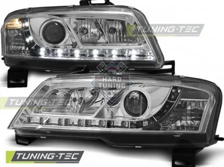 Передние фары Fiat Stilo 3D (2001-2008) Daylight хром
