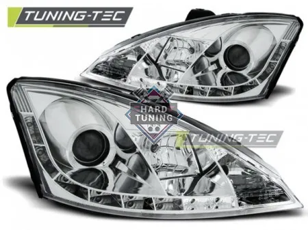 Передние фары FORD FOCUS 1 (2001-2005) DAYLIGHT хром