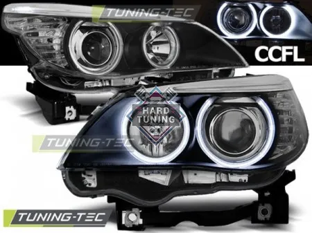 Передние фары BMW E60/E61 (2003-2007) HEADLIGHTS ANGEL EYES CCFL fits черные