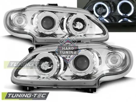 Передние фары Renault Megane/Scenic (1996-1999) Angel Eyes хром
