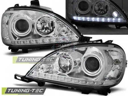 Передние фары Mercedes W163 ML M-Class (2001-2005) Daylight хром