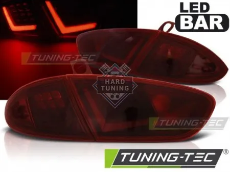 Задние фонари Seat Leon (2009-2012) LED BAR красно-тонированные