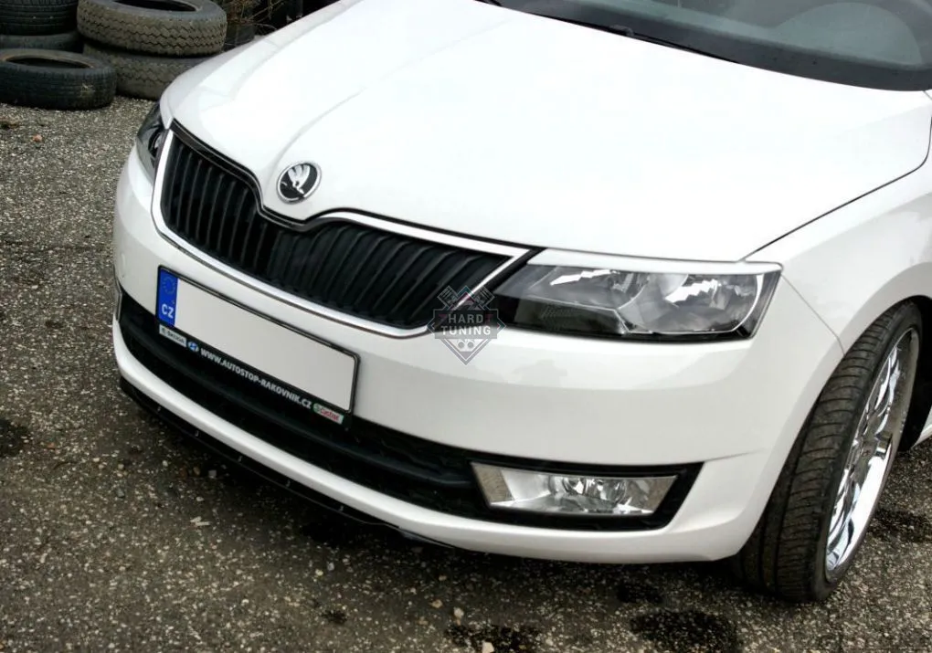 Спойлер переднего бампера Skoda Rapid (2012 - н.в.) (текстурный пластик)