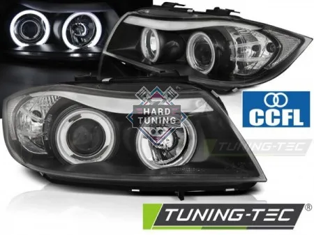 Передние фары BMW E90/E91 (2005-2008) HEADLIGHTS ANGEL EYES CCFL fits черные