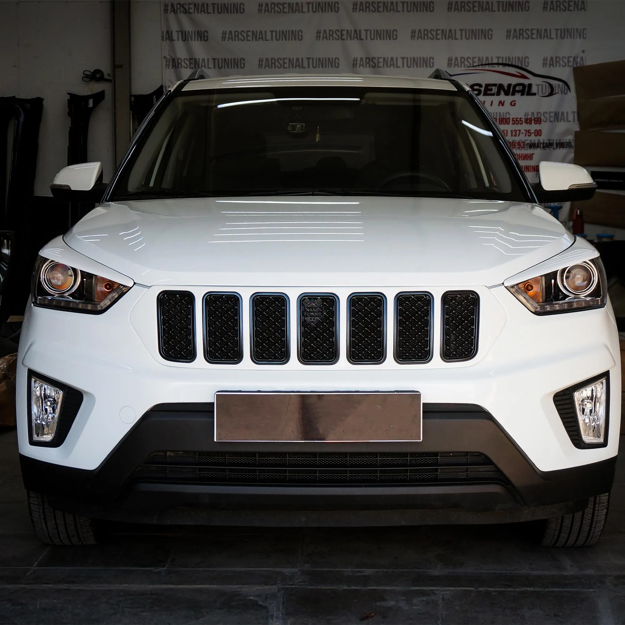 Решетка радиатора Jeep Cherokee Style Hyundai Creta АБС пластик