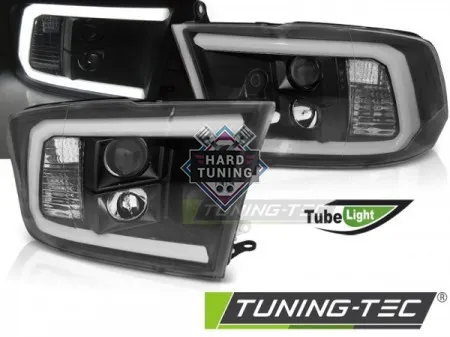 Передние фары Dodge Ram (2009-2018) Tube Light черные