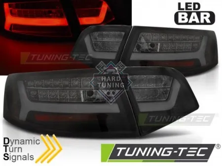 Задние фары AUDI A6 С6 (2008-2011) SEDAN LED BAR TAIL LIGHTS SEQ fits черные тонированные