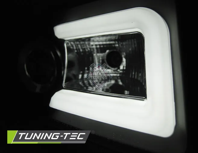 Передние фары Chrysler 300C (2005-2010) Tube Light черные