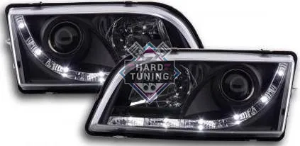 Передние фары Volvo S40 Вольво 1997-2003 года, Devil Eyes, черные.