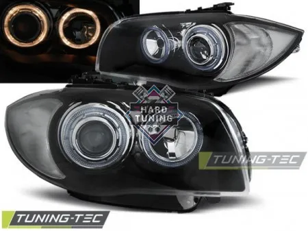 Передние фары BMW 1 E87/E81/82/88 (2004-2011) HEADLIGHTS ANGEL EYES fits черные