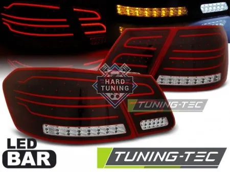 Задние фонари Mercedes W212 E-Class (2009-2013) LED BAR красно-белые