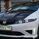 Накладка на передний бампер MUGEN Honda Civic 8 5D