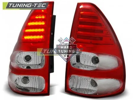 Задние фонари Toyota Land Cruiser 120 (2003-2009) LED красно-белые