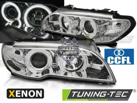 Передние фары BMW E46 (2003-2006) COUPE CABRIO XENON HEADLIGHTS ANGEL EYES CCFL fits хром