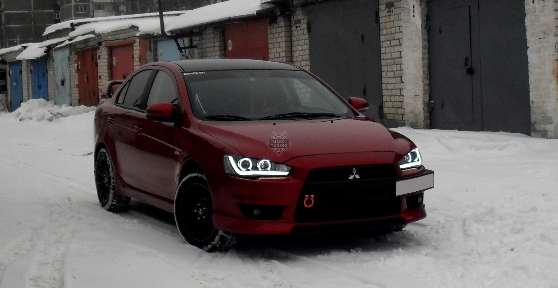 Передние фары AUDI R8 STYLE BLACK Mitsubishi Lancer 10