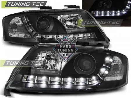Передние фары AUDI A6 С5 2001-2004 HEADLIGHTS DAYLIGHT fits черные