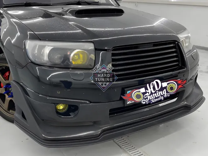Накладка на передний бампер Syms со сплиттером Subaru Forester SG Рестайлинг