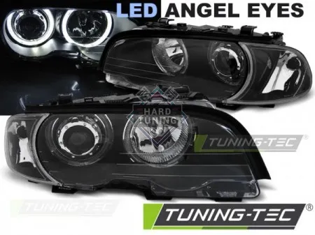Передние фары BMW E46 (1999-2003) COUPE CABRIO HEADLIGHTS ANGEL EYES LED fits черные