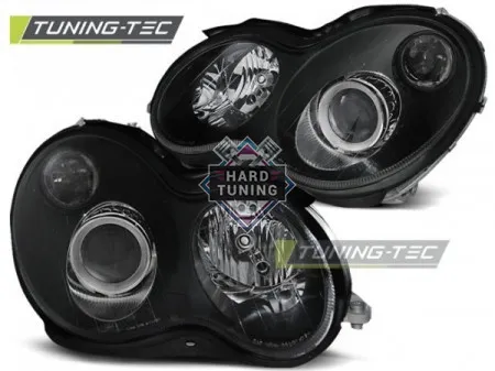 Передние фары Mercedes W203 C-Class (2000-2004) черные