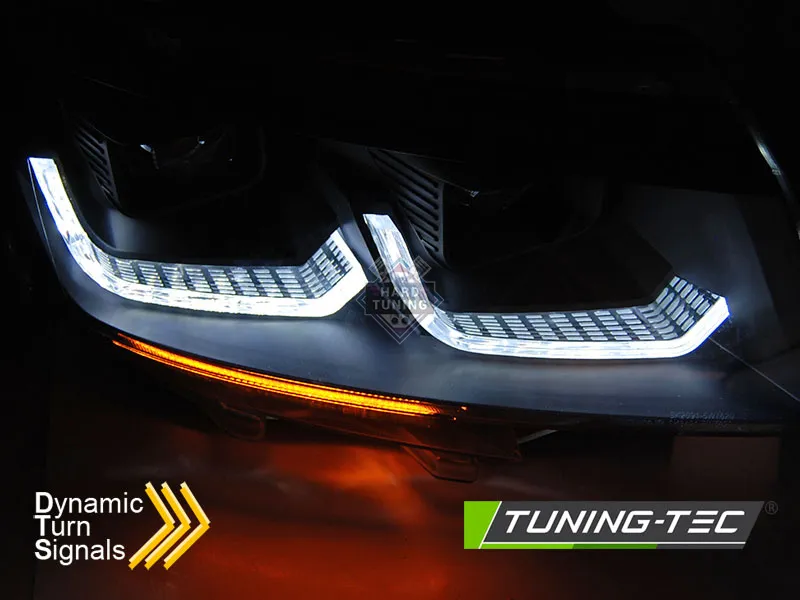 Передние фары Volkswagen T6 (2020-н.в) HEADLIGHTS TUBE LIGHT BLACK DRL SEQ черные