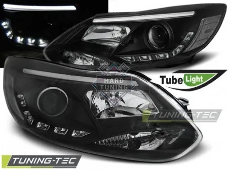 Передние фары Ford Focus 3 (2011- 2014) Tube Lights черные