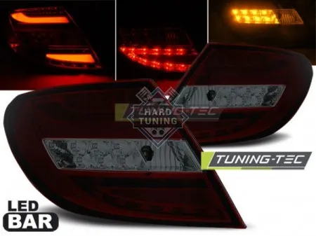 Задние фонари Mercedes W204 Sedan (2007-2010) LED Bar красно-тонированные