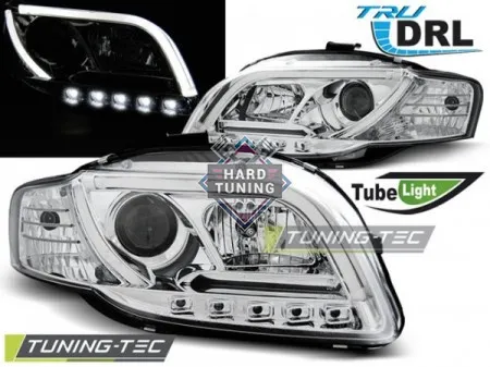 Передние фары AUDI A4 B7 2004-2008 HEADLIGHTS TUBE LIGHT DRL fits хром