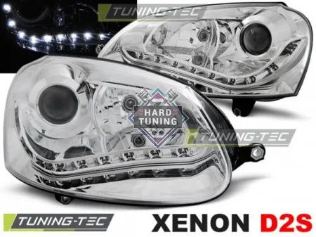 Передние фары Volkswagen Golf 5 (2003-2009) Xenon хром