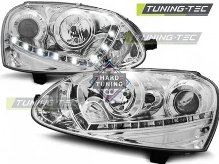 Передние фары Volkswagen Golf 5 (2003-2008) Daylight хром