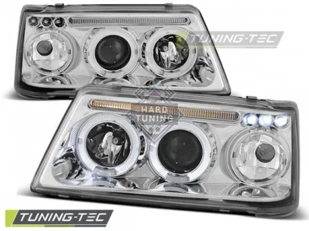 Передние фары Peugeot 205 (1983-1996) Angel Eyes хром